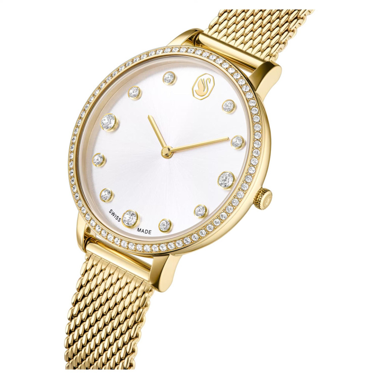 Clarica watch Swiss Made, Metal bracelet, Gold tone, Gold-tone finish